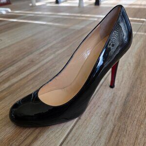 Christian Louboutin Bianca Black Patent Leather Pumps Shoes Eur.39